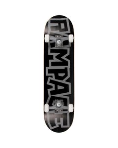 Rampage Block Logo Complete Skateboard - Black/Grey 8''